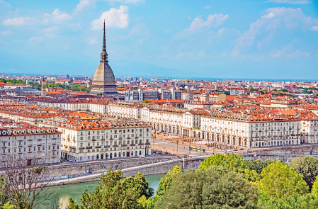 Torino and Po river. Italy.