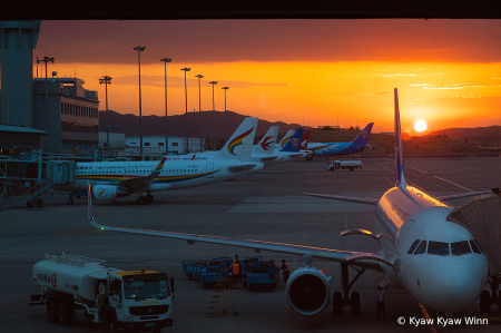 Sunset View of Airport 