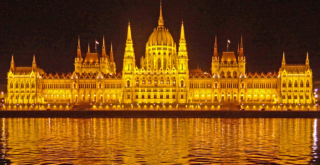 The Parliament at Danube river in Budapest.