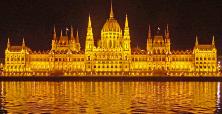 The Parliament at Danube river in Budapest.
