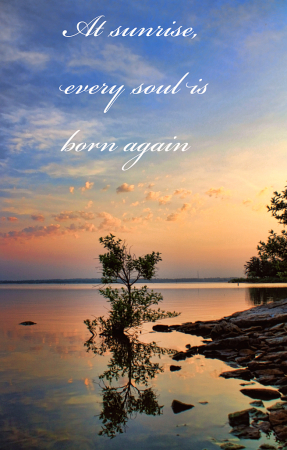 At Sunrise Every Soul Is Born Again