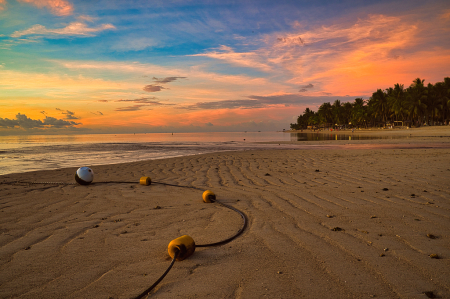 Sunset at very low tide