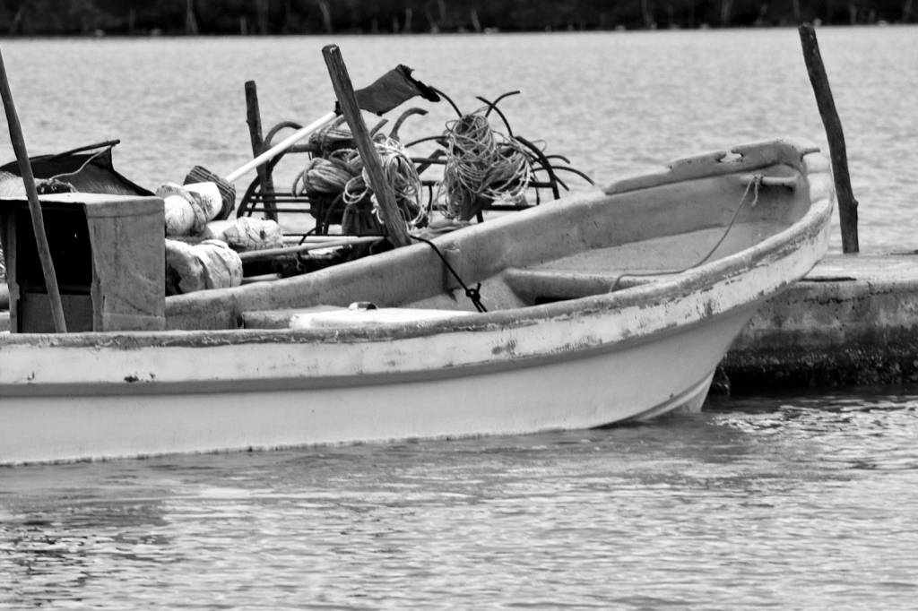 FISHING BOAT IN B&W