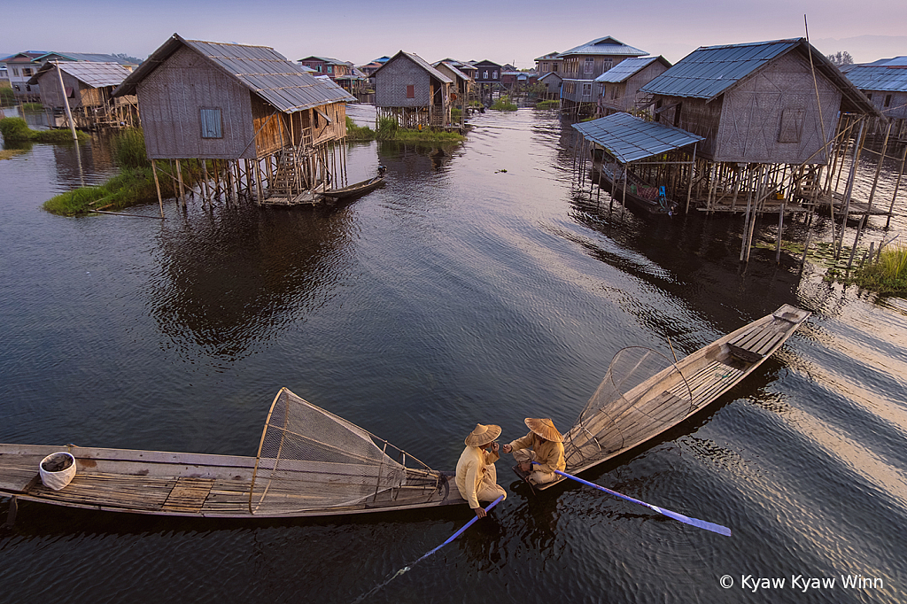 February 2024 Photo Contest Grand Prize Winner - Fisherman Village from Inle Lake