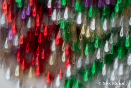 Plastic Beads on White Mat Board with ICM