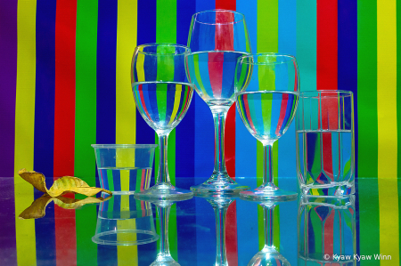 Glasses with Color Lines 