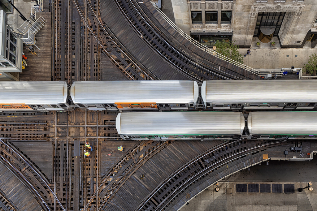 Passing Trains in Chicago