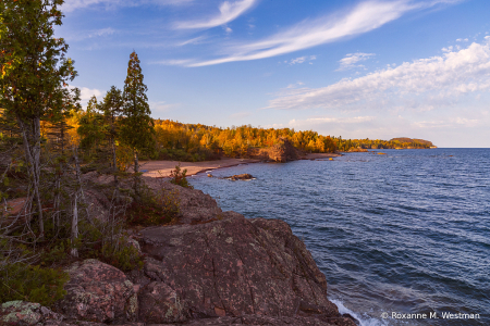 Lake Superior shoreline in autumn
