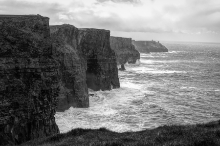 Black and White Cliffs of Moher Ireland