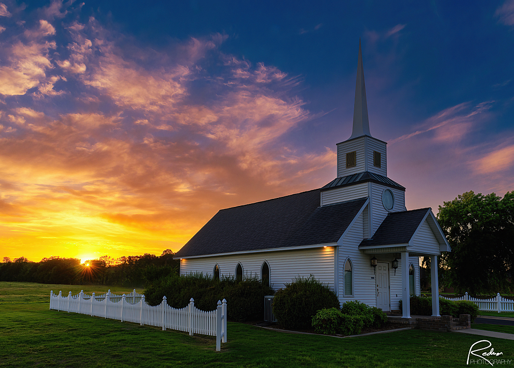 Country Chapel Sunset