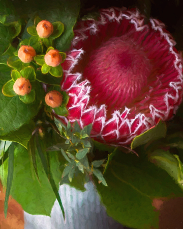 King Protea Flower Painting