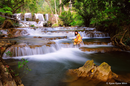 Water Fall and Kayin Lady