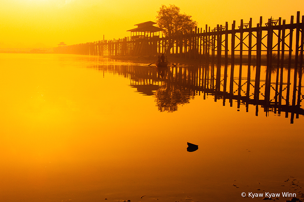 Golden Morning of U Bain Bridge