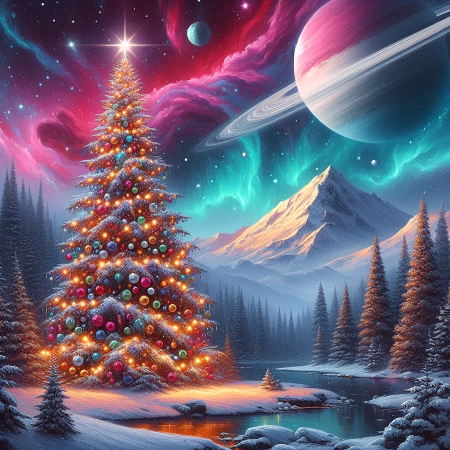 Merry Christmas-Starry Sky Nebulae---Fiction