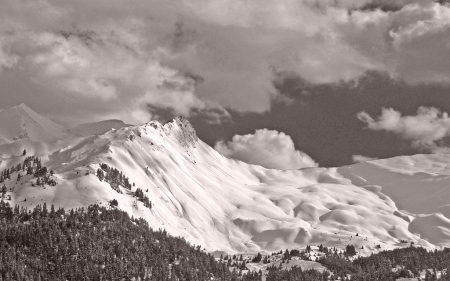 Snowy Peaks in B&W.