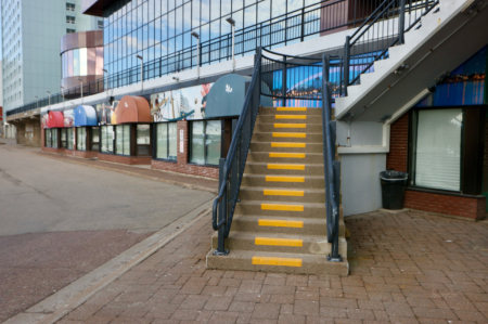 Follow The Yellow Concrete Stairs