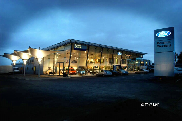 Garage at dusk