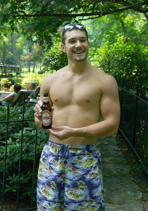 Matt enjoying the Karlovacki beer