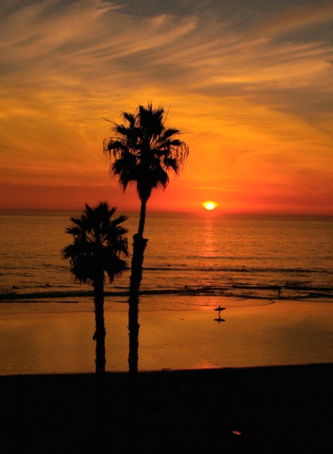 Two Palms Sunset w/srfr