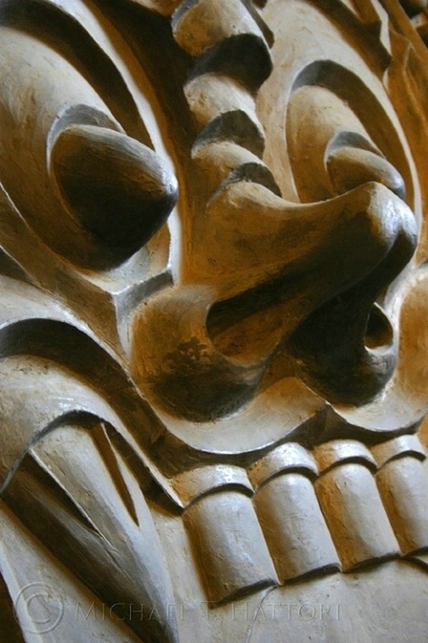 Tengu carving detail