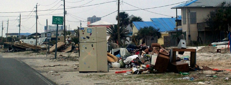 Refrigerator on bike path