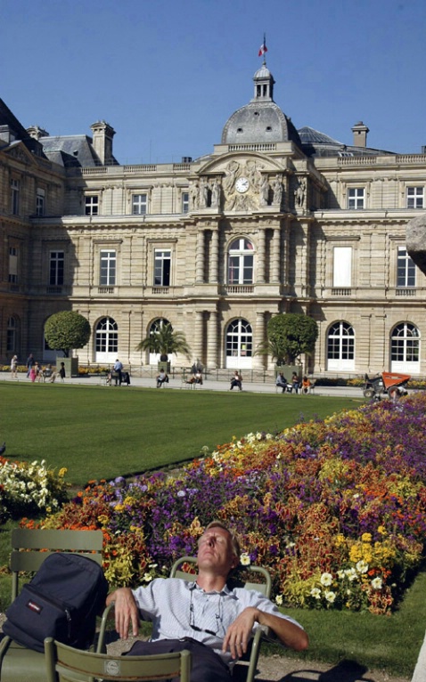 Sunning in the Luxembourg Gardens