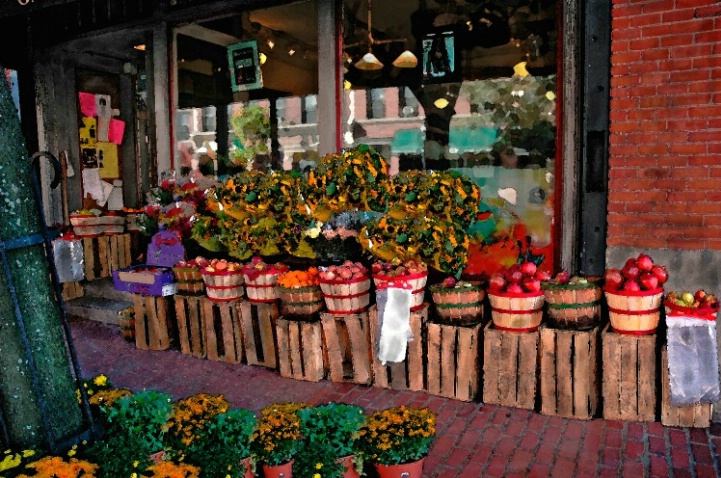Fruit,Fruit,and Flowers, Charles Street,Boston