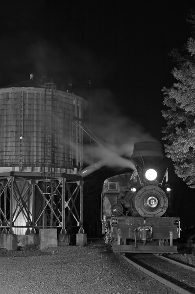 Shay #5 at the Water Tower, Cass, WV  Night Shot