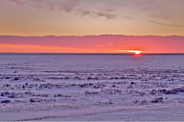 Sunset on the desolate tundra