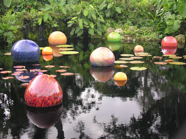 Chihuly at Fairchild:  Floating spheres