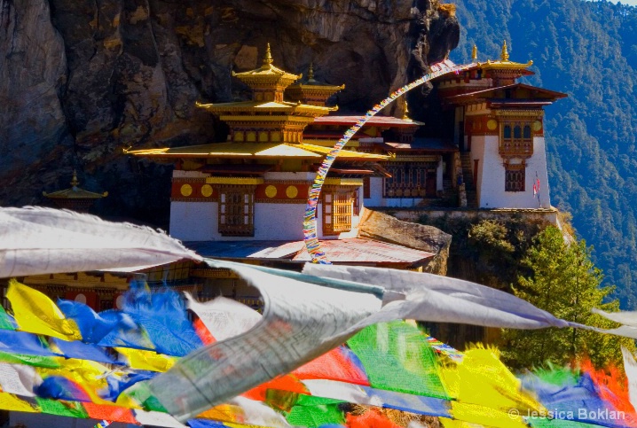 Prayer Flags with Taktsang Lhakhang 