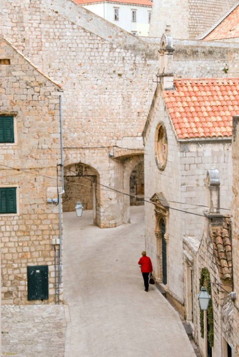 View from wall into city