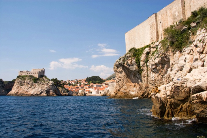 View of wall from boat