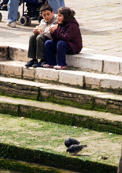 Sharing lunch