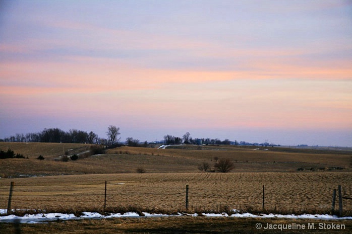 Civil Twilight over farmland