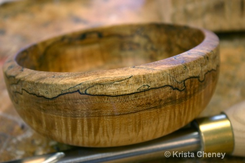 Turned wood bowl