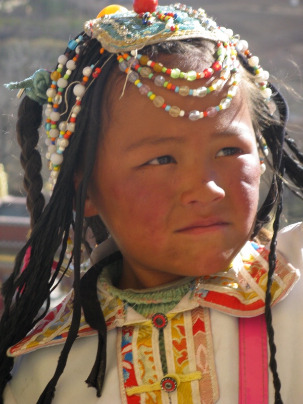 Tibetan Girl at temple, Shangrila