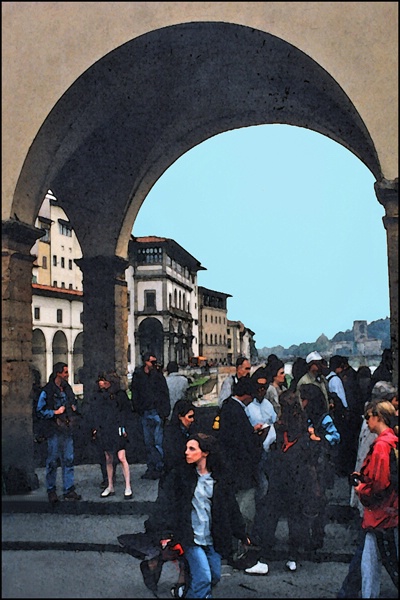 Florence Bridge Arch Crowd card