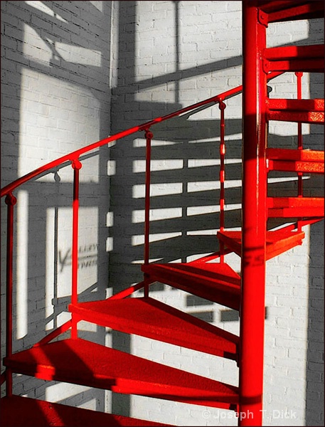 Red Stairs bw