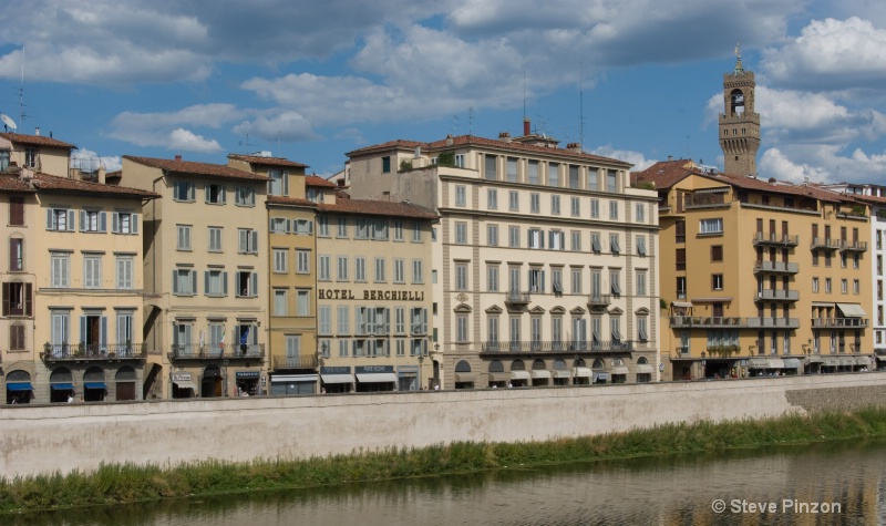 Hotels on the Arno River just down from the Ponte 