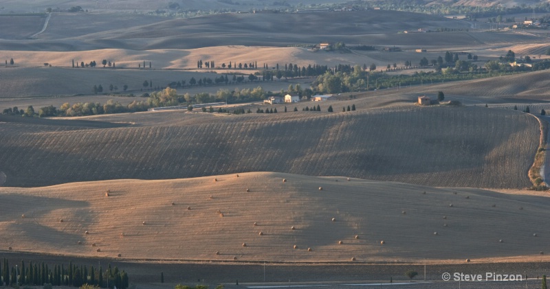 Early morning view from Pienza's high walls