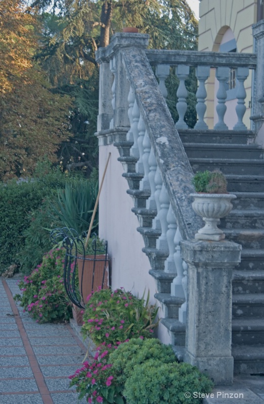 Villa Lecchi terrace stairs
