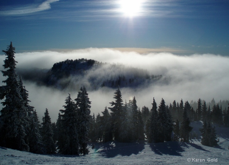 Ski day on Mt Washington, British Columbia, Canada