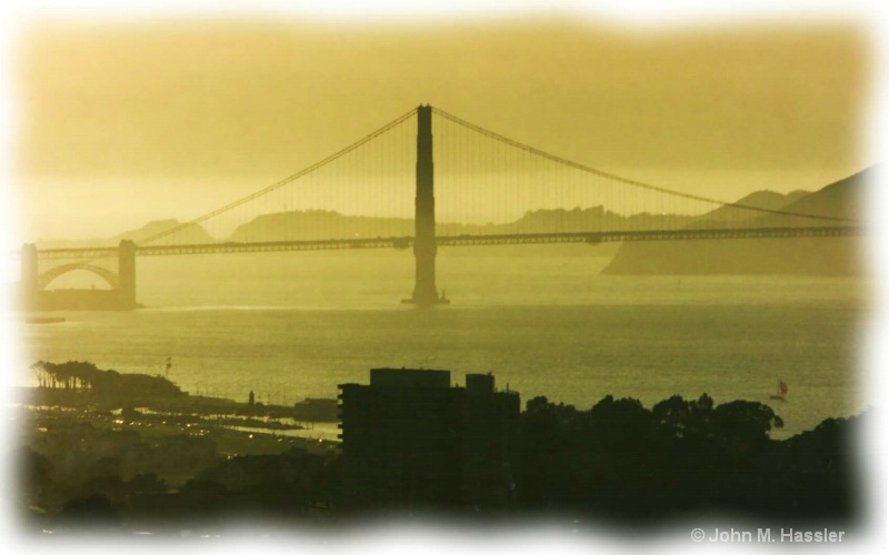 The Golden Gate Bridge in the Sunset