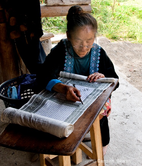Woman Making Batik