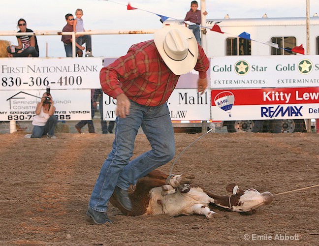 A classic win in calf roping