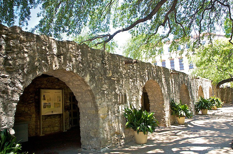 Inside walls of the Alamo