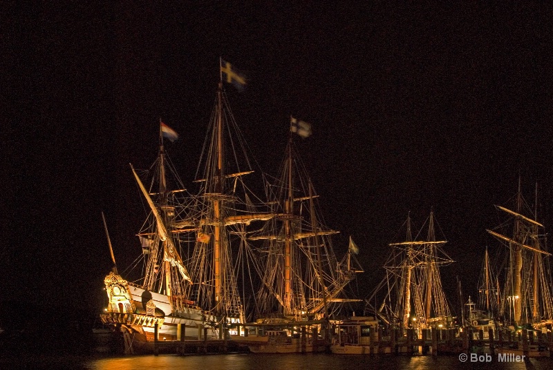 Tall Ships at Night