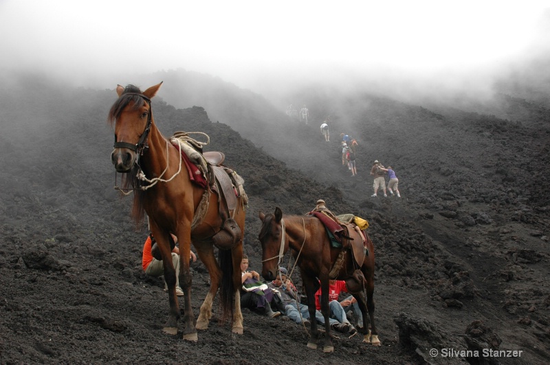 Guatemala Foggy volcano climbing