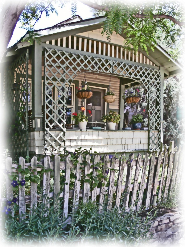 Flowers on the Porch in Madrid, NM